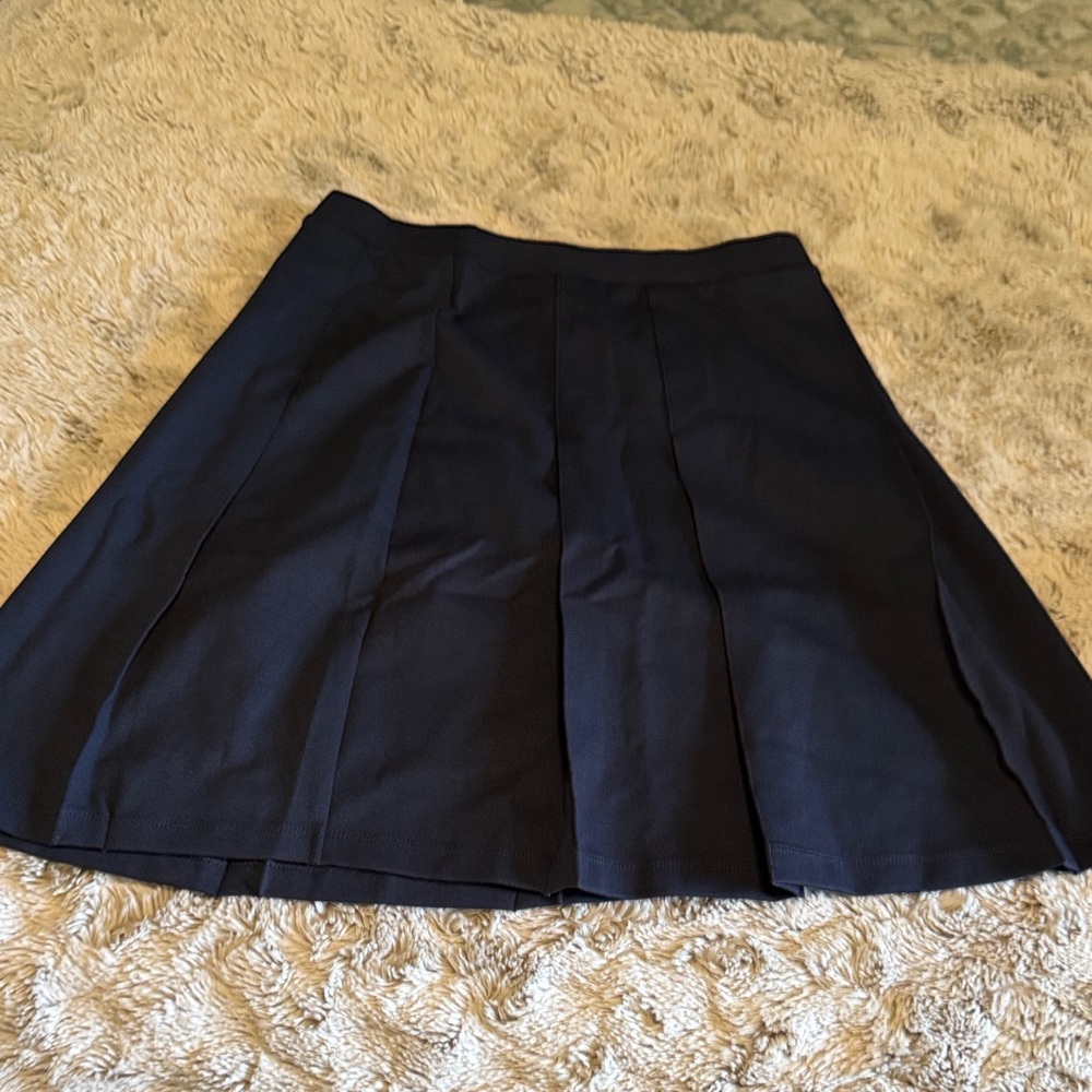 Lands' End Dark Blue Kids Pleated Skirt